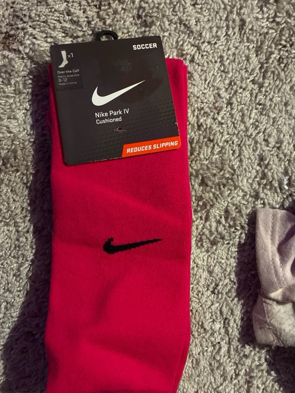 Nike Over-the-Calf Athletic Socks in Bright Red with Black Logo